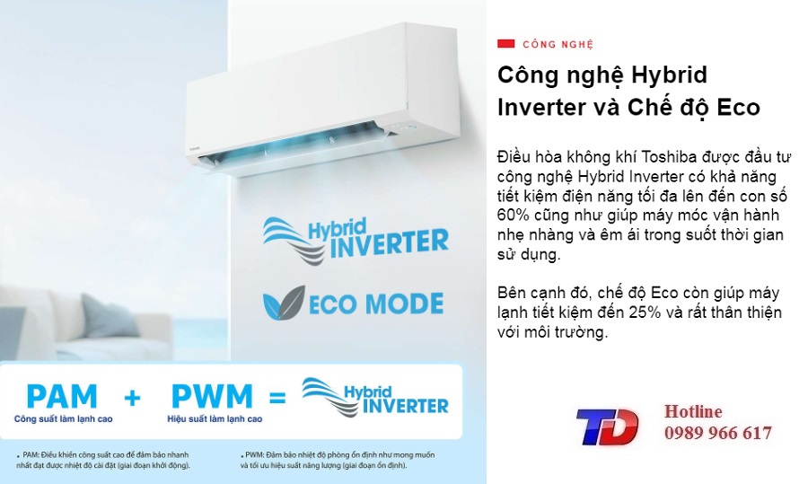 Máy lạnh Toshiba Inverter 1.5 HP RAS-H13E2KCVG-V