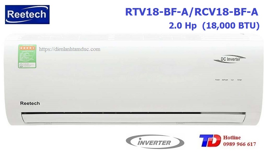 Máy lạnh Reetech Inverter 2.0 Hp RTV18/RCV18
