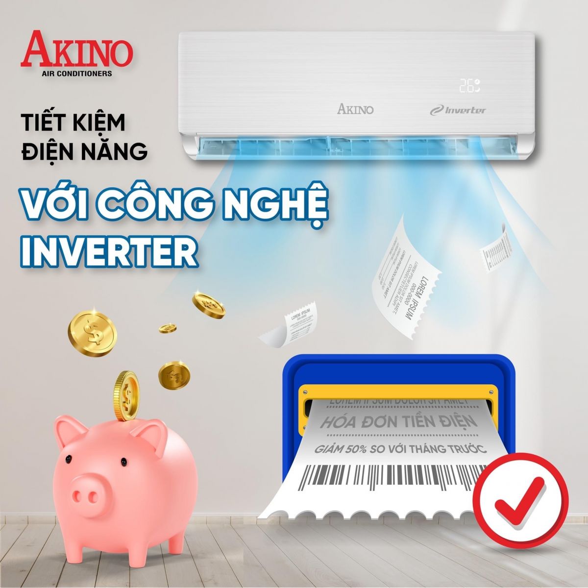 Máy lạnh AKINO Inverter 1.0HP TH-T1C09INVFA