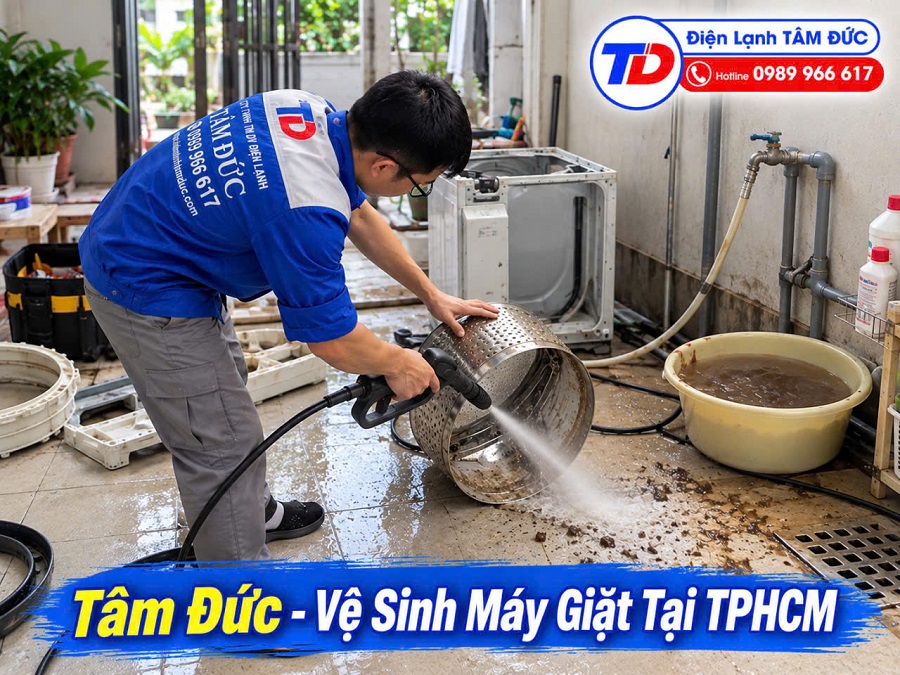 dịch vụ vệ sinh máy giặt điện lạnh tâm đức