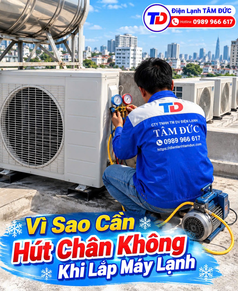 lý do nên hút chân không khi lắp máy lạnh