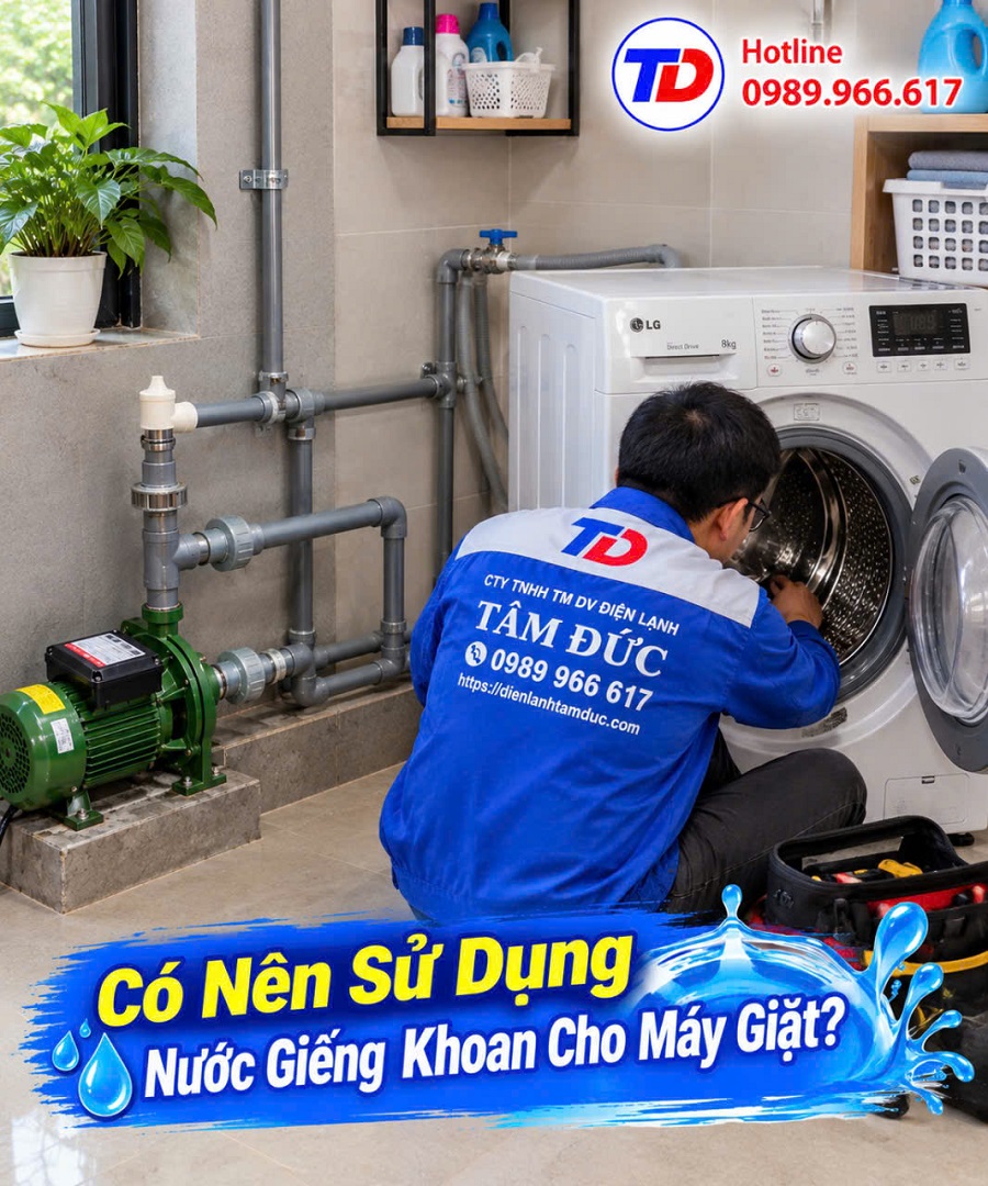 máy giặt dùng nước giếng có được không