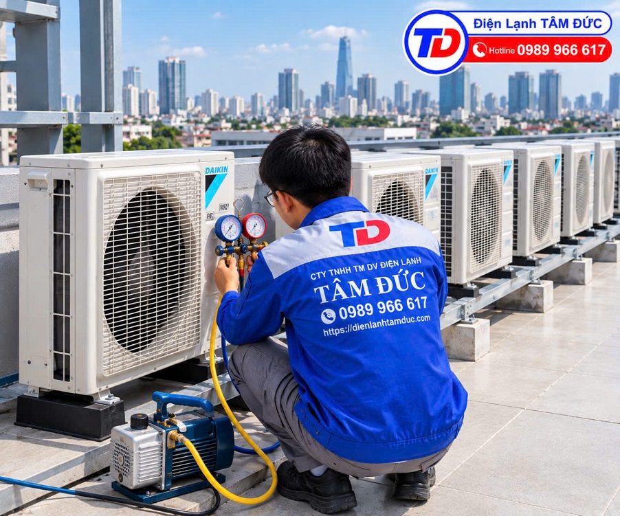 tác dụng của việc hút chân không đường ống đồng máy lạnh