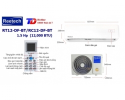 Máy lạnh Reetech 1.5 Hp RT12/RC12-DF-BT Máy lạnh Reetech 1.5 Hp RT12/RC12-DF-BT