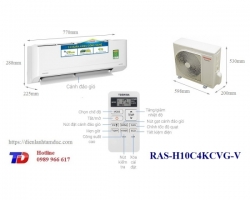 Máy lạnh Toshiba Inverter 1.0 HP RAS-H10C4KCVG-V