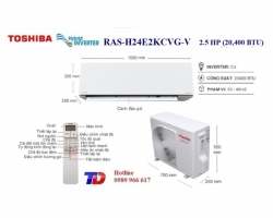Máy lạnh Toshiba Inverter 2.5 HP RAS-H24E2KCVG-V