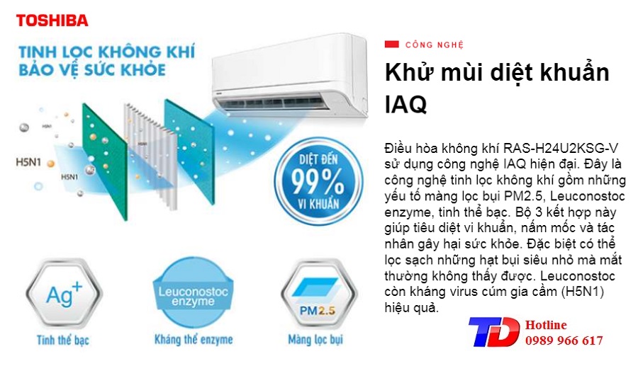 Máy lạnh Toshiba 2.5 Hp RAS-H24U2KSG-V