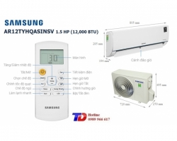 Máy lạnh Samsung Inverter 1.5 Hp AR12TYHQASINSV