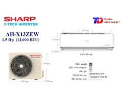 Máy lạnh Sharp Inverter 1.5 Hp AH-X13ZEW
